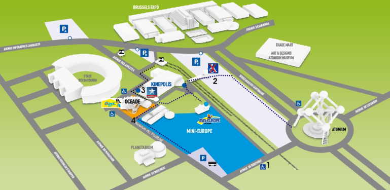 Mini-Europe wheelchair accessibility map