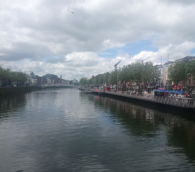The River Liffey in the centre of Dublin city 