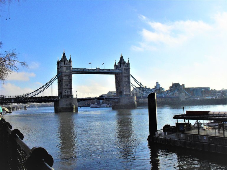 The view of Tower Bridge from the Tower of London