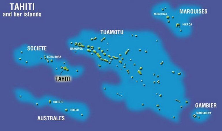 Map of Polynesian archipelagos