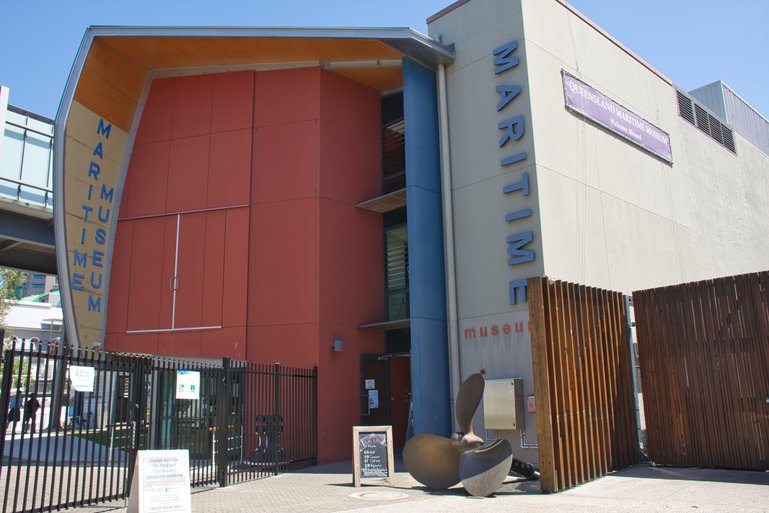 The entrance to the Maritime Museum can be found at the southern side of the Kurilpa Bridge