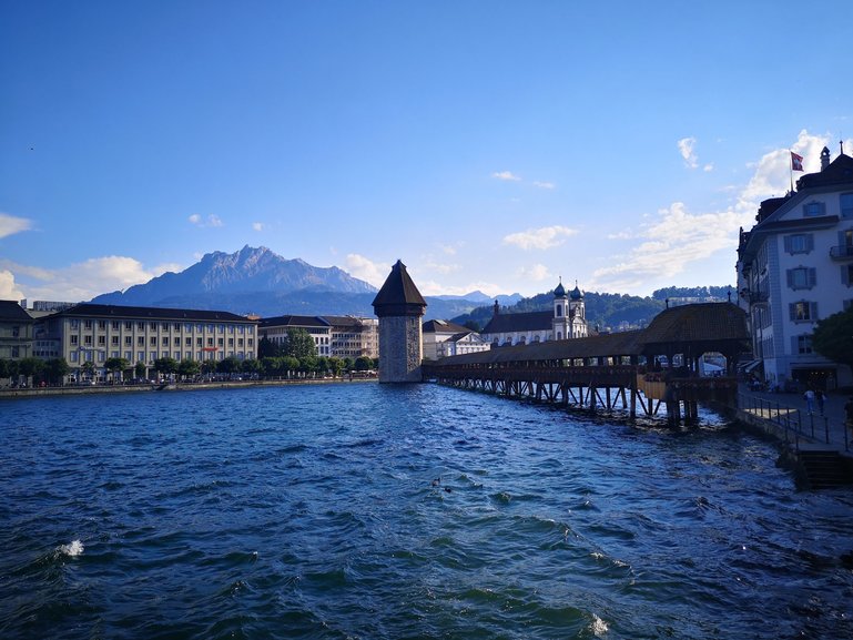 Trademark of Lucerne,wooden bridge