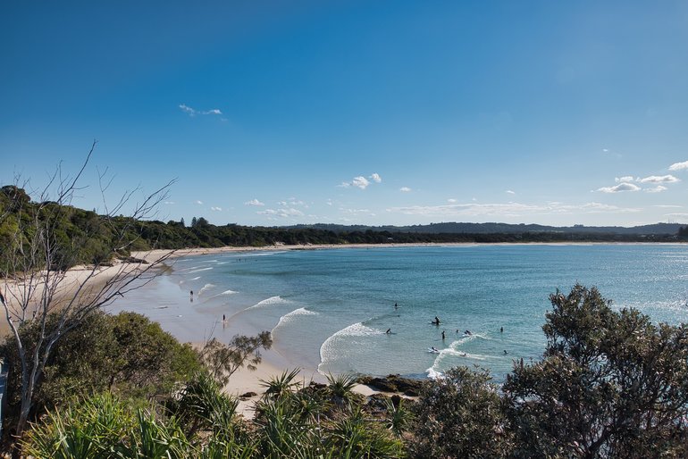 View of Byron Beach from the road lookout