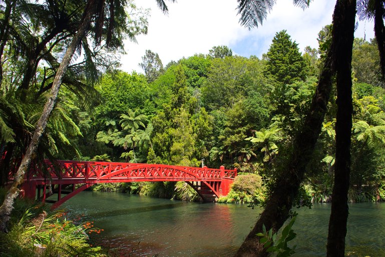 Poets Bridge takes you across the lake.