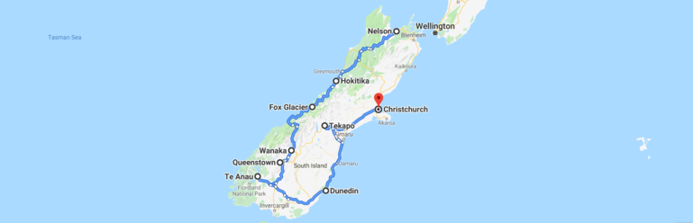 Two week road trip route