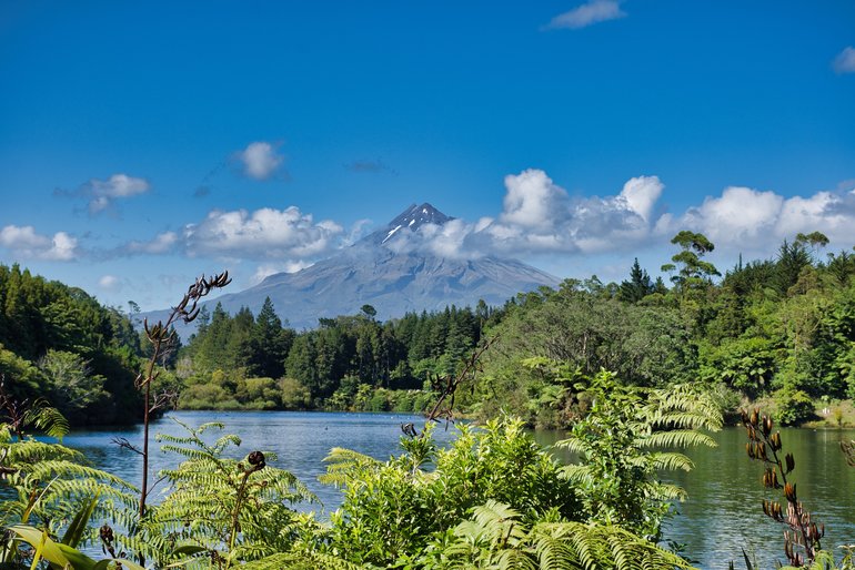 This iconic attraction is another spot to have a chance to see Mt. Taranaki.