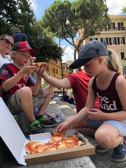 Margherita Pizza at Trilussa square