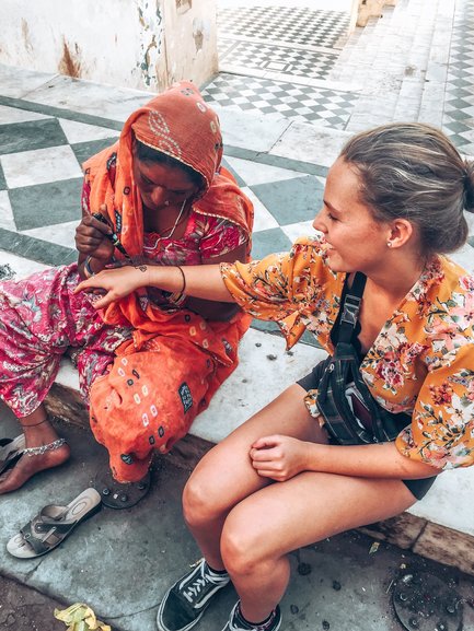 We did a hand-henna in Pushkar 