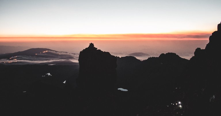 Sunrise and headlamps