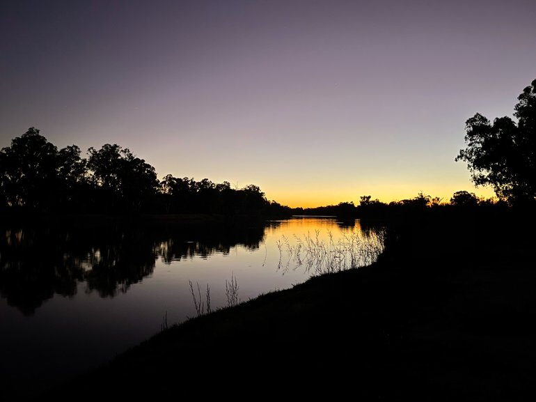 Watch the sunset over the Murray River.