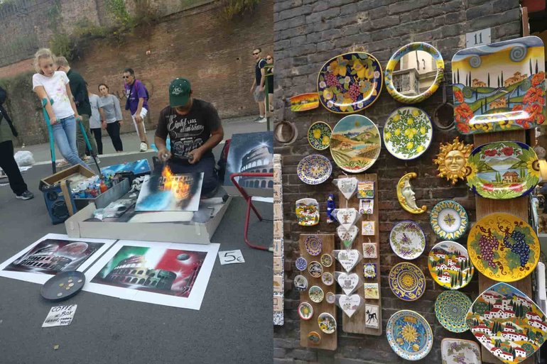 Street Art in Rome and Colourful Souvenirs in Siena