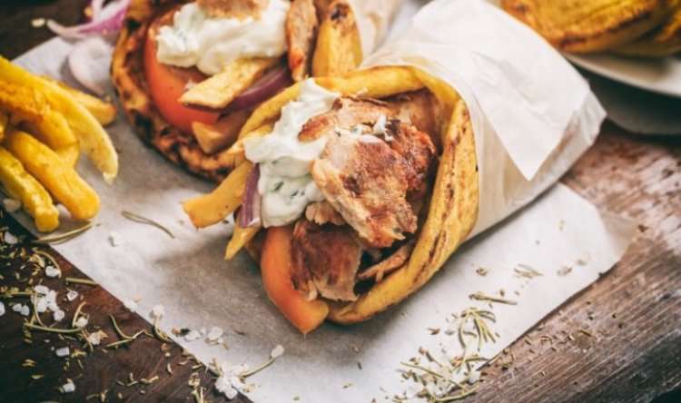 The most famous street food in Greece Souvlaki