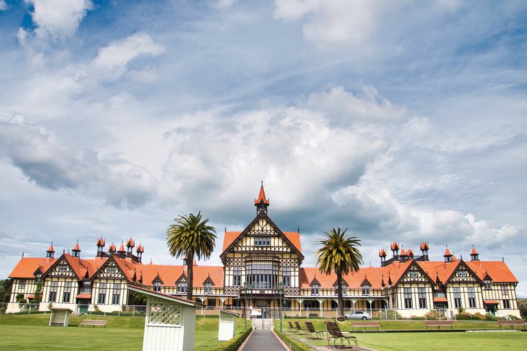 The beautiful building housing the Rotorua Museum. At the moment it's closed as it's being reinforced against earthquakes