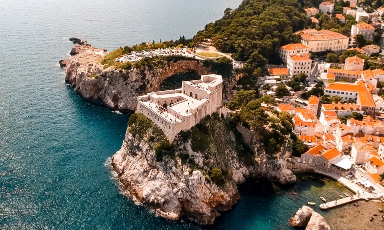 Drone shot of Fort Lovrijenac