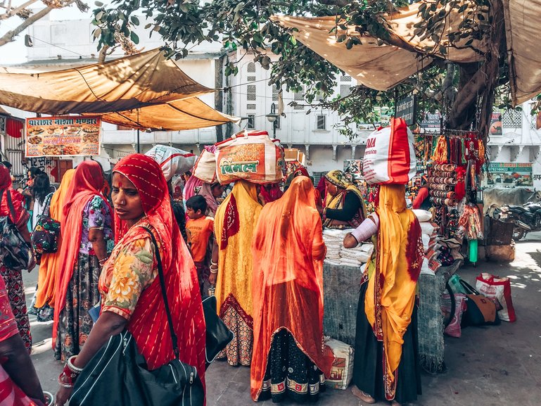 Some traditional clothed woman in Mandawa 