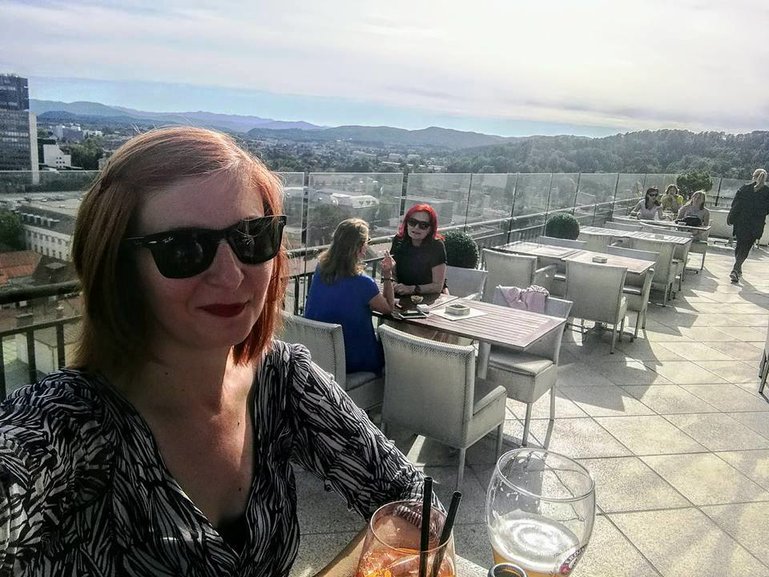 A drink on the terace of Ljubljana Nebotičnik is a good summer idea!