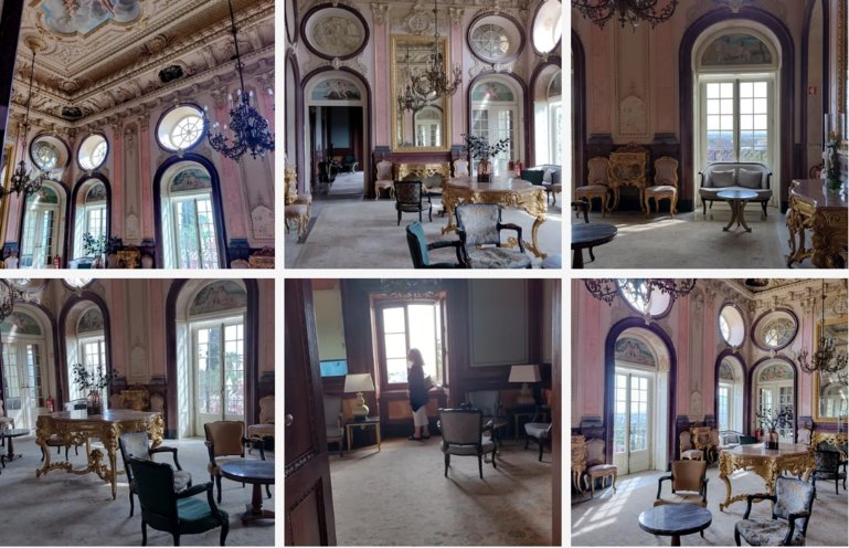 Interior palace rooms.