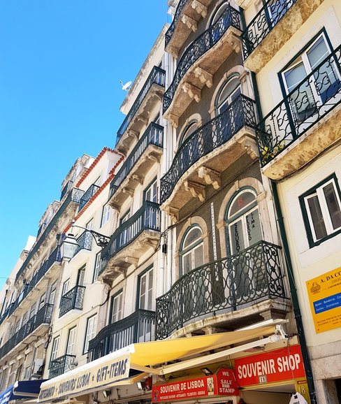 Colorful houses of Alfama district 