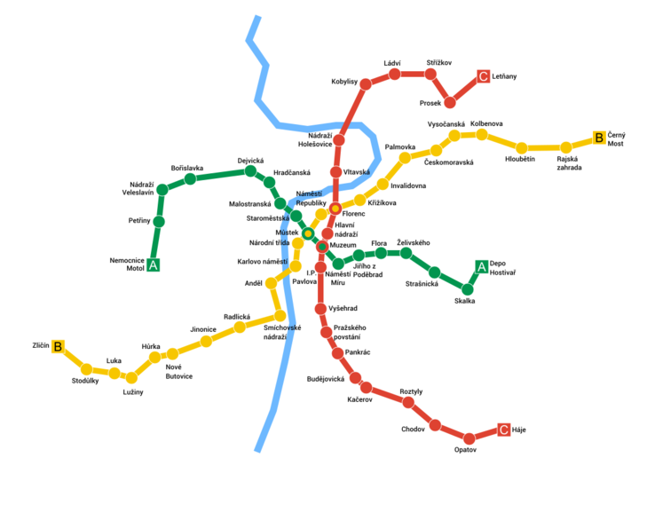 Prague metro map