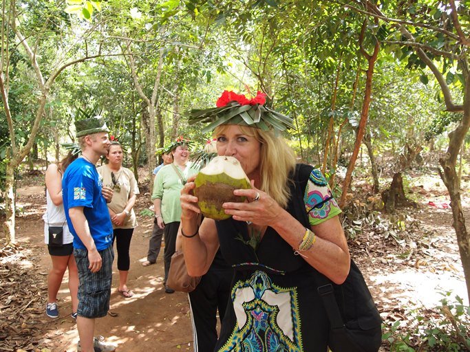 Coconut Water taking during the spice tour in Zanzibar