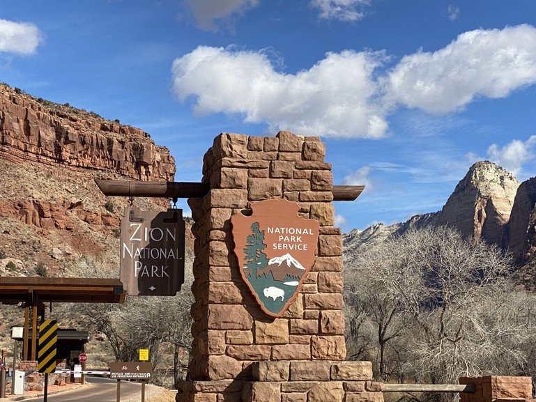 Entrance to Zion National Park