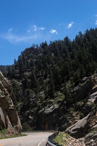 Scenic Drive to the Rocky Mountain National Park in Colorado. 