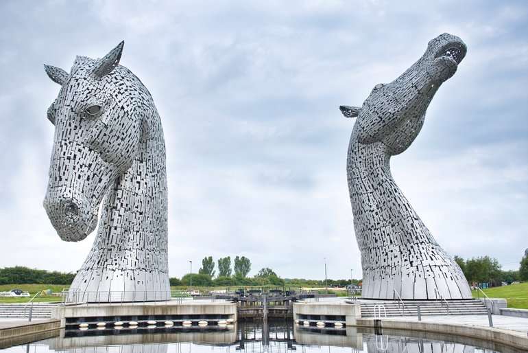 The Kelpies. Whatever angle you get them from they're impressive