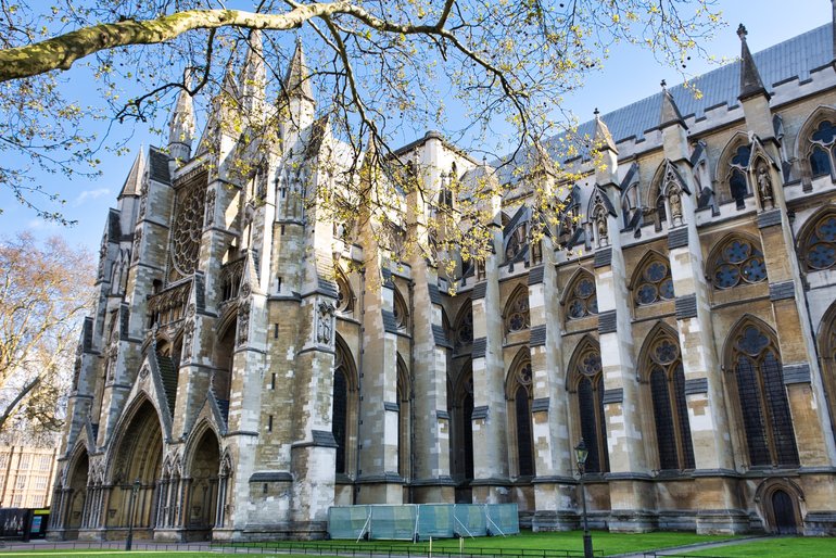 The huge Westminster Abbey