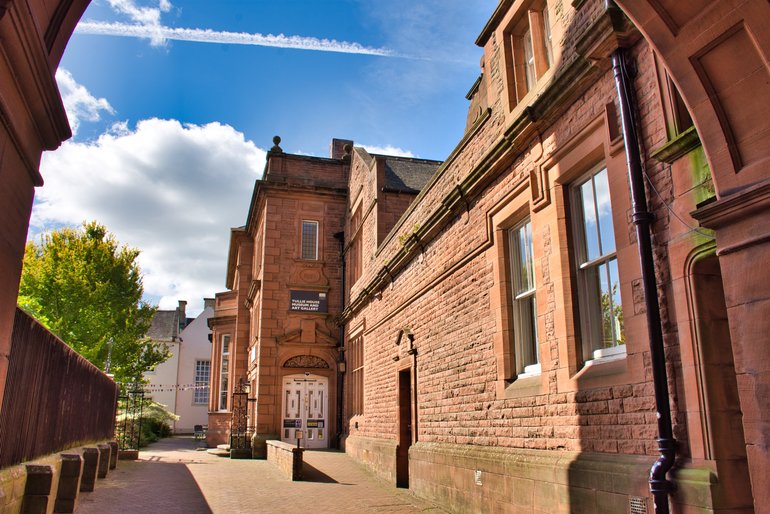 The entrance off Castle Street to the Tullie House Museum and Art Gallery