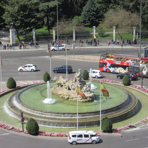 Cibeles Fountain from Cybele Palace Rooftop Bar