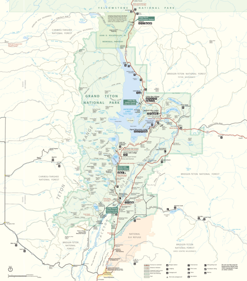 Map of Grand Teton National Park