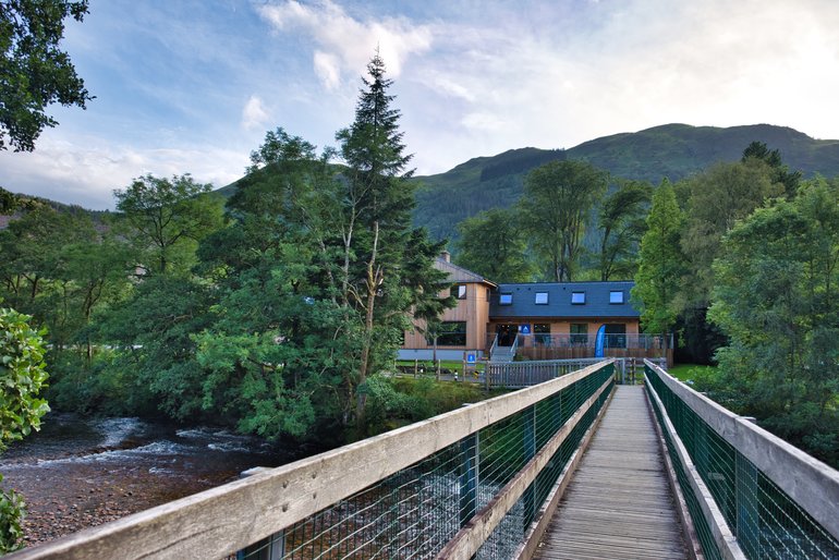 The YHA Glen Nevis is right across the road from the bridge that takes you to the track