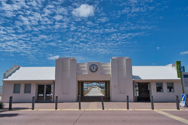 The Information Centre on the right before you head out onto the Redcliffe Jetty