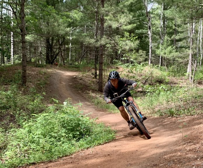 Riding down Bobsled's berms