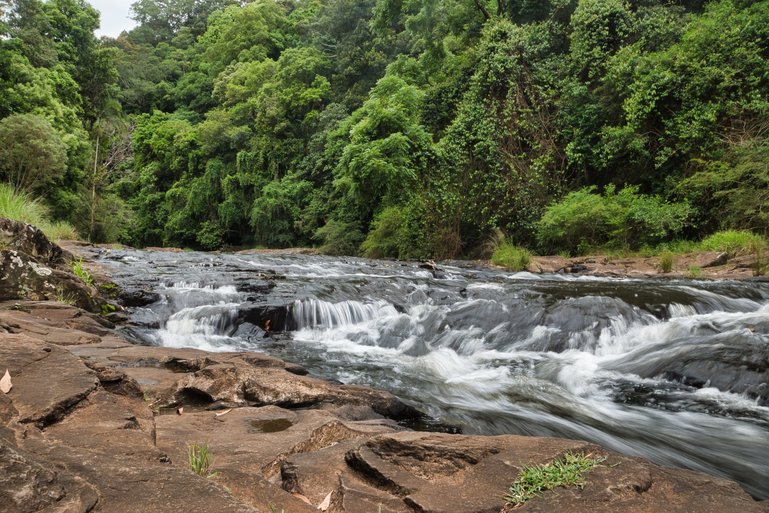 The cascades you'll see along the river walk