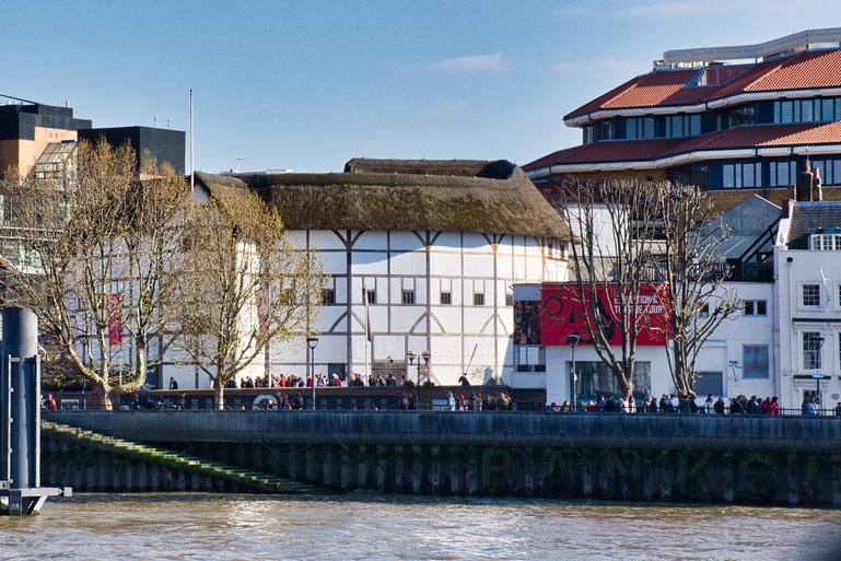 The Globe as seen from the River Thames