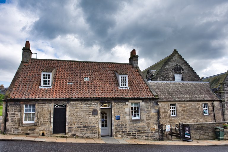 At the back of the Museum, is Andrew Carnegie birthplace cottage, and the room he was born upstairs