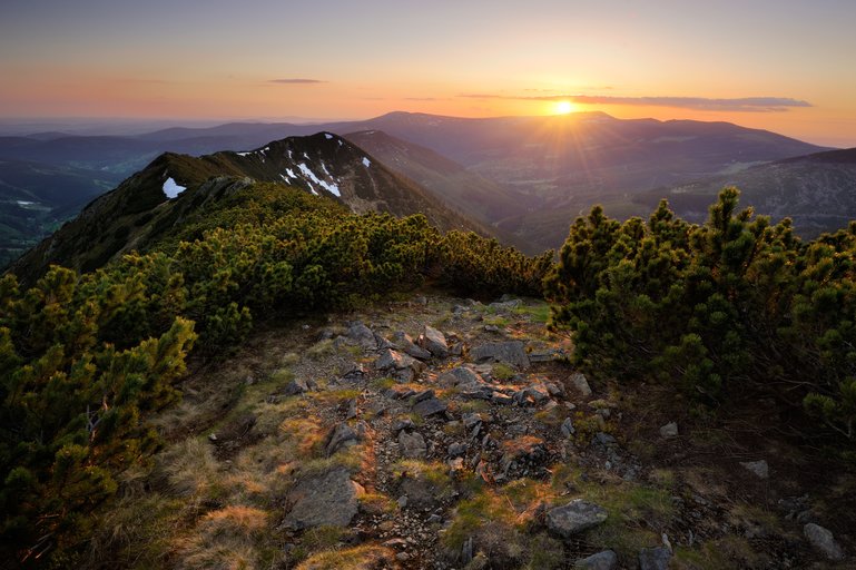 Hiking trail in Krkonoše Mountains