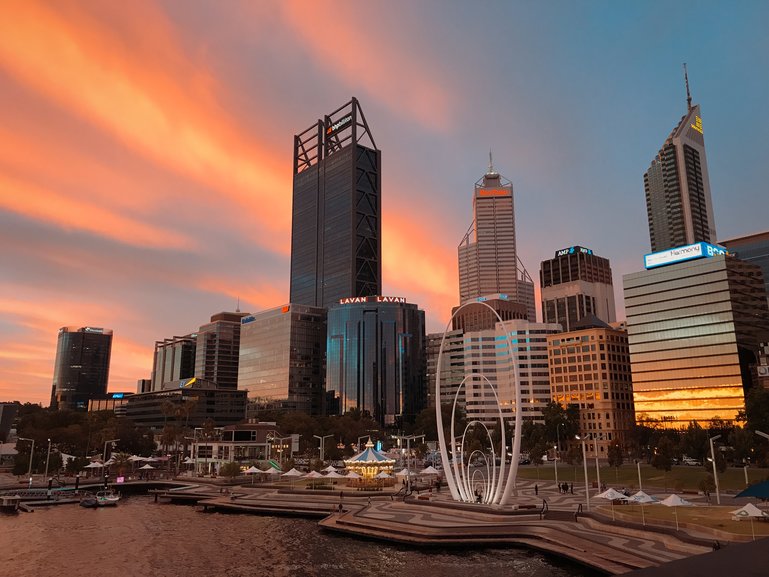 Sunset on Elizabeth Quay, Perth