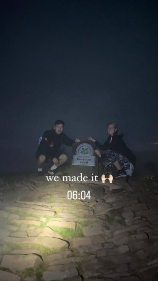 Chloe and Connor at the top of Pen Y Fan