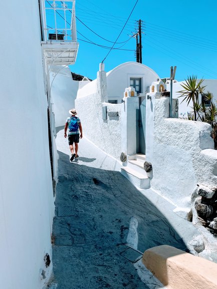 The village of Finikia does not have the crowds of tourists that Oia does.