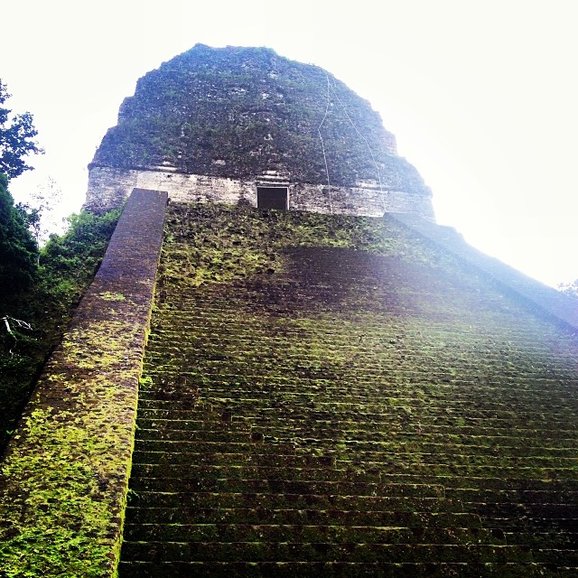 Impressive view of a temple in Tikal, Guatemala