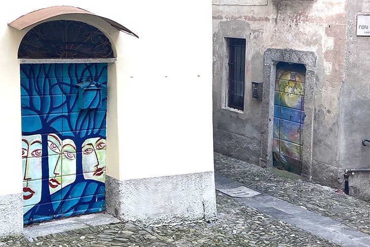 Painting doors in Maccagno