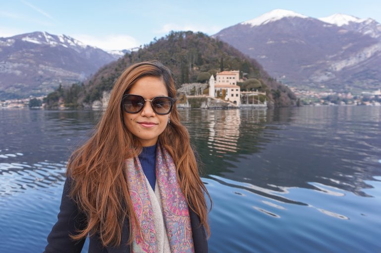 Villa del Balbianello in the background. Taken from the speed boat we hired