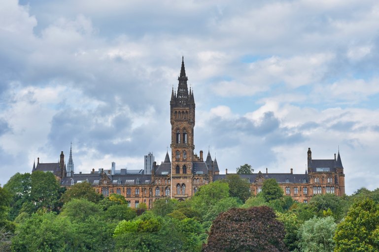 Glasgow University is standing tall at the top of Kelvingrove Park