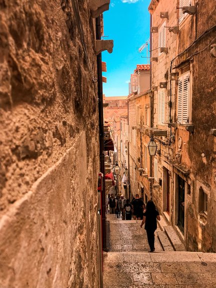 Typical street in Old Town Dubrovnik