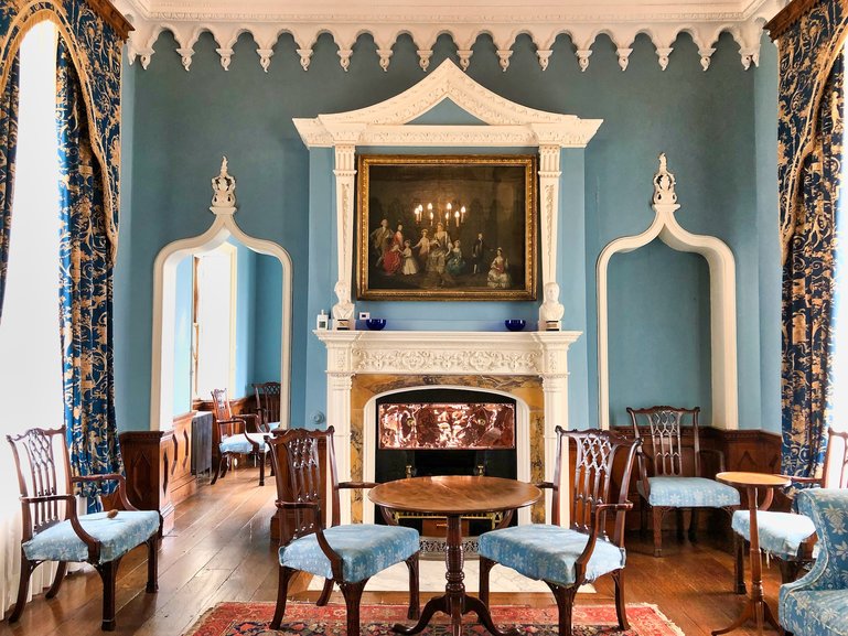 The Blue Room inside the castle