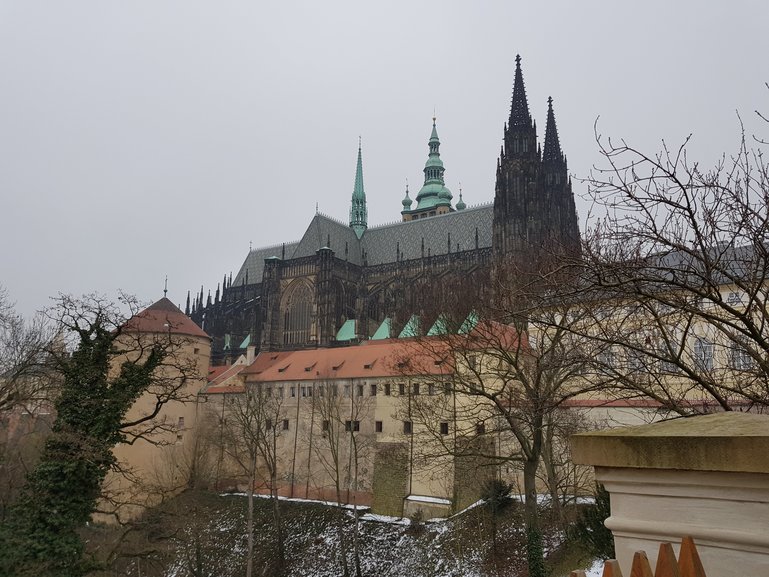 The castle district consists of Prague Castle, St Vitus Cathedral and Loreta.