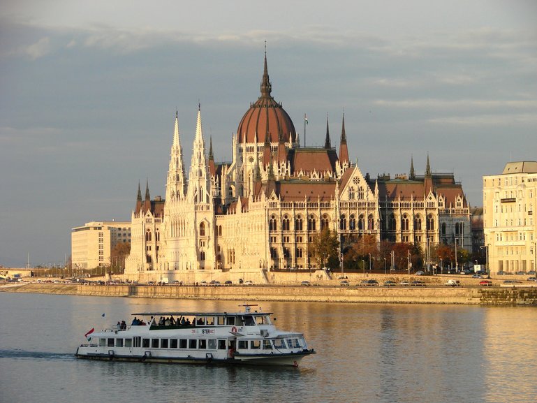 River Cruise on the Danube with the Parliament in the background, Budapest