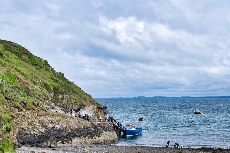 The ferry departs from here and it's just a quick walk up and down the stairs and uneven ground to get to it